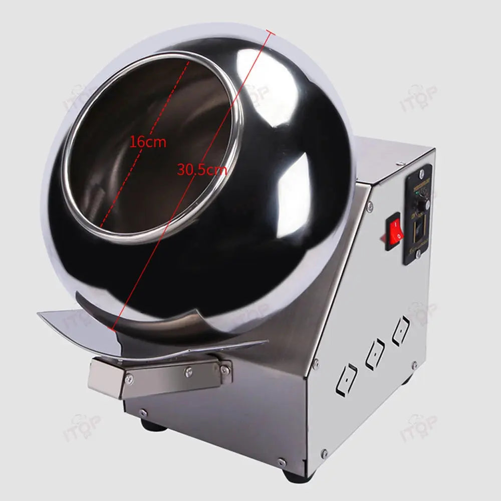ITOP Chocolate Sugar Coasting Machine 30cm Roller Commercial Small Candy Coater Machine Chocolate Bean Coating Dragee Machine colegio culinario de morelia