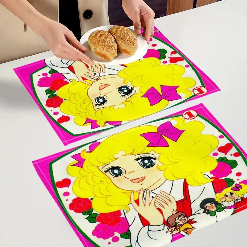 Candy Candy  Placemat Custom Cotton Linen Dining Table Mats Bohemian Coaster Pad Bowl Cup Mat Home Decor 7.17WJY colegio culinario de morelia