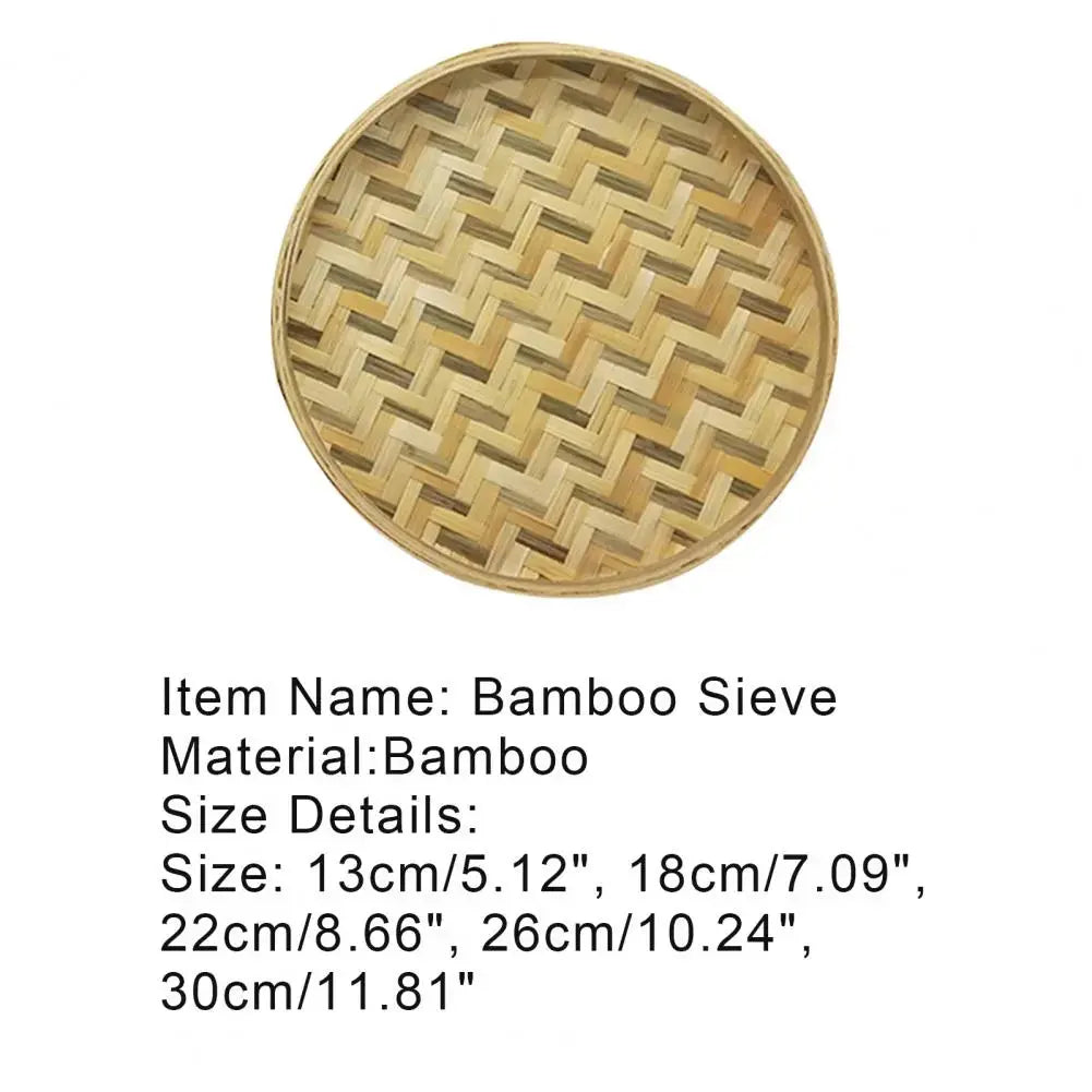 Bamboo Sieve Handmade Natural Bamboo Basket Storage Container Weaving Sieve Fruit Tea Basket Storage Organizer Storage Trays colegio culinario de morelia