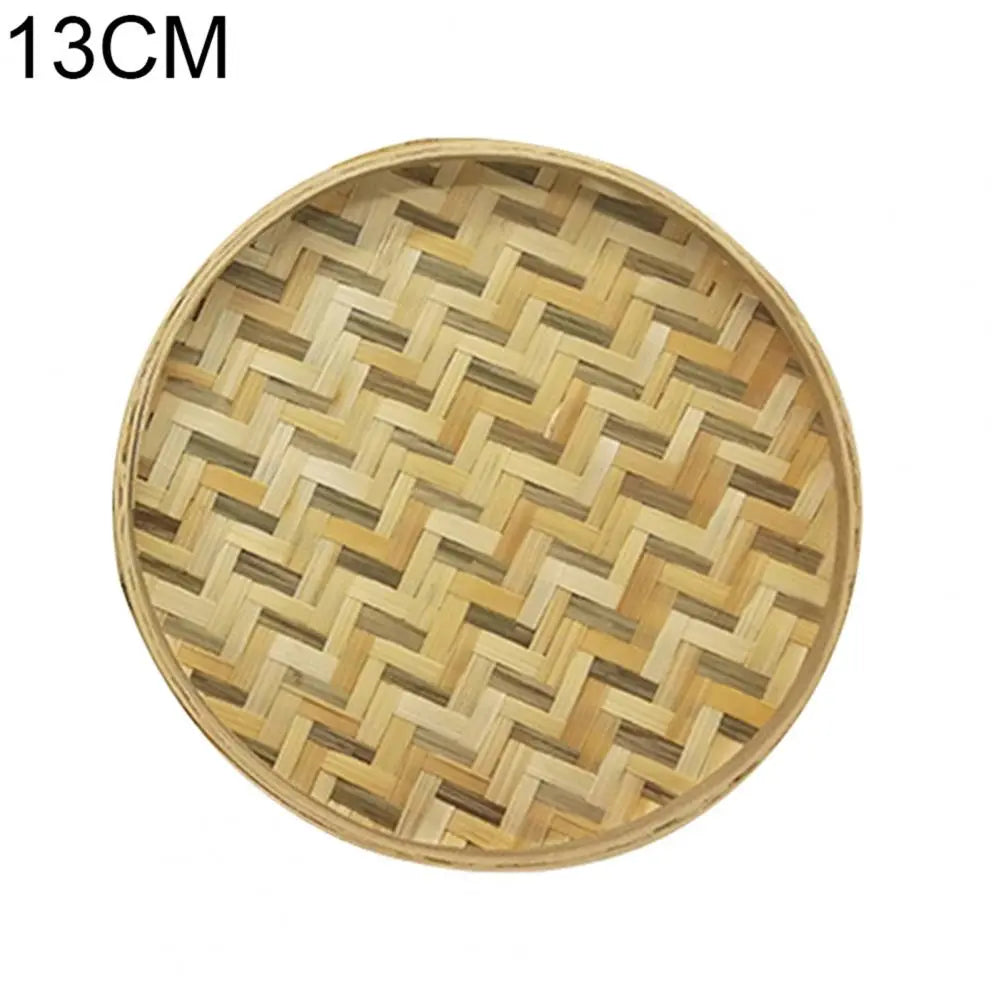 Bamboo Sieve Handmade Natural Bamboo Basket Storage Container Weaving Sieve Fruit Tea Basket Storage Organizer Storage Trays colegio culinario de morelia