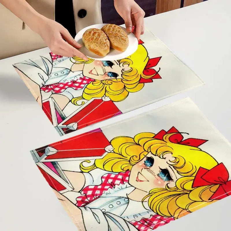 Candy Candy  Placemat Custom Cotton Linen Dining Table Mats Bohemian Coaster Pad Bowl Cup Mat Home Decor 7.17WJY colegio culinario de morelia