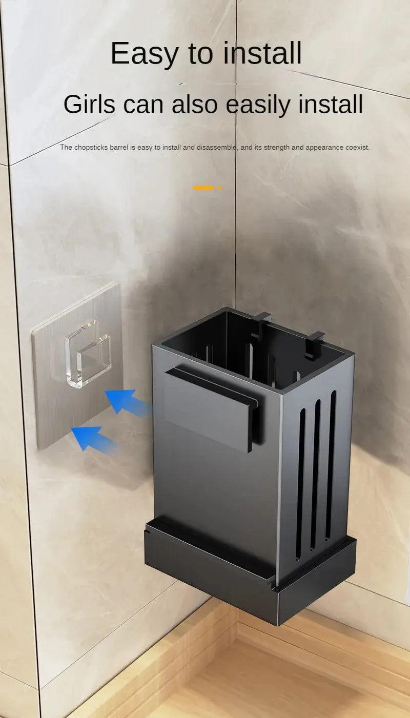 1pcs Kitchen Utensil Rack-Multifunctional Draining Chopstick Holder,Wall-Mounted or Freestanding Cutlery Storage Box, Plastic colegio culinario de morelia