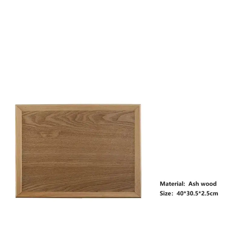 HeMu Natural Walnut Wooden Rectangular Tray Round Beech Handle Tray Kitchen Bread Fruit Shelving Restaurant Hotel Serving Tray colegio culinario de morelia