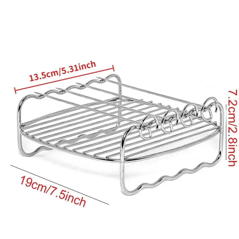 Multi-layer Detachable Grill Rack Thickened Air Fryer Baking Rack Metal Square/Round/Rectangle Oven Grill Racks  Kitchen Tools colegio culinario de morelia