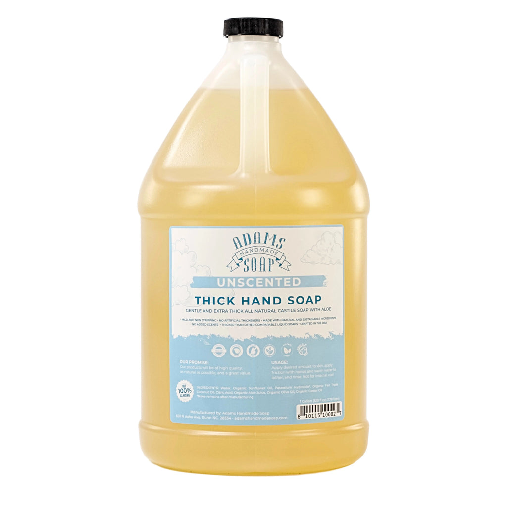 Unscented Organic Castile Liquid Hand Soap 1 Gallon Refill