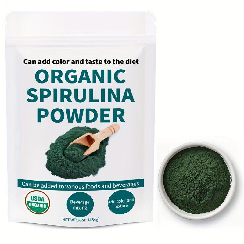 Organic Spirulina Powder, 16 Oz/green Superfood, Spirulina Powder Extract, Without Additives, Added To Milkshakes, Milkshakes, Salads, Oats, Yogurt, Muffins, Desserts, And More. Chef's Market