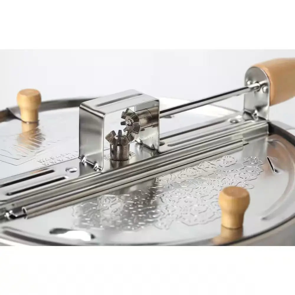 4-Piece Aluminum Silver Stovetop Popcorn Popper Set with DIY Organic Popcorn Kit