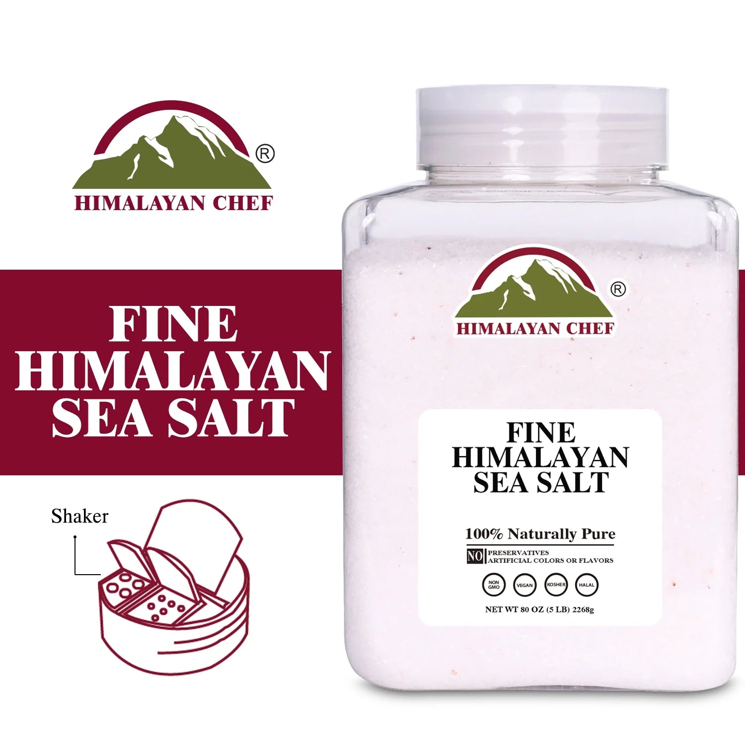 Sea Salt Fine Grain, 5 Lbs | Rich Minerals, 100% Natural and Unrefined Sea Salt Fine Organic Minerals