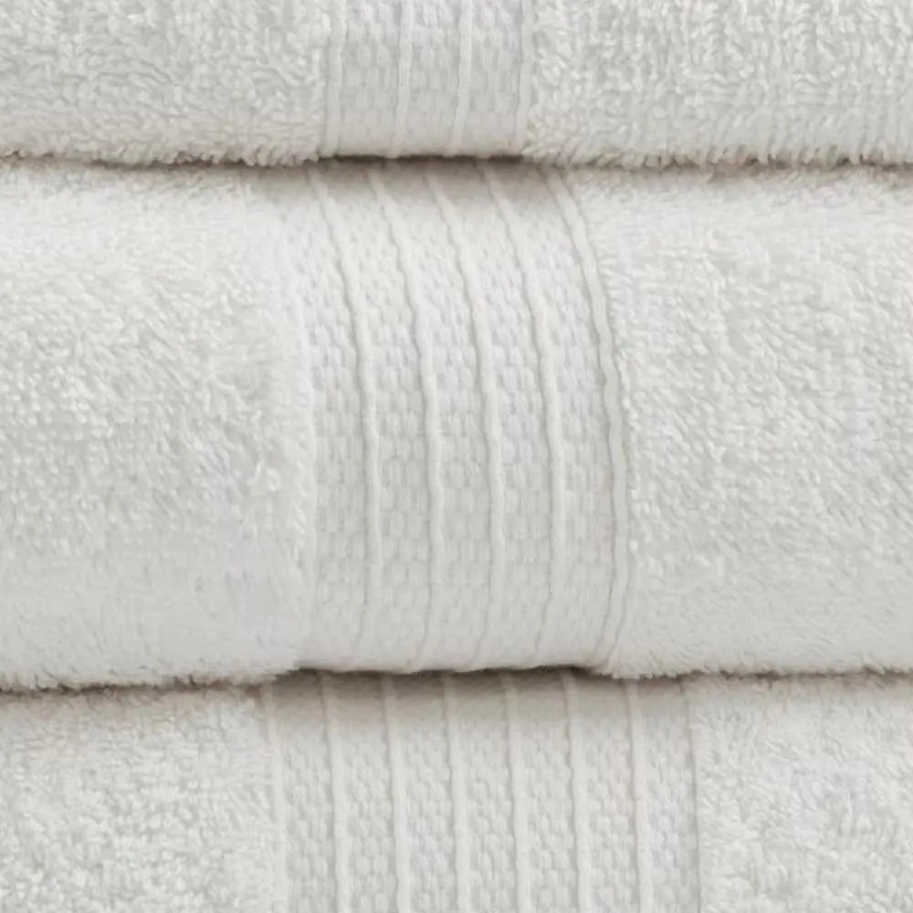 Organic 6-Piece White Cotton Bath Towel Set