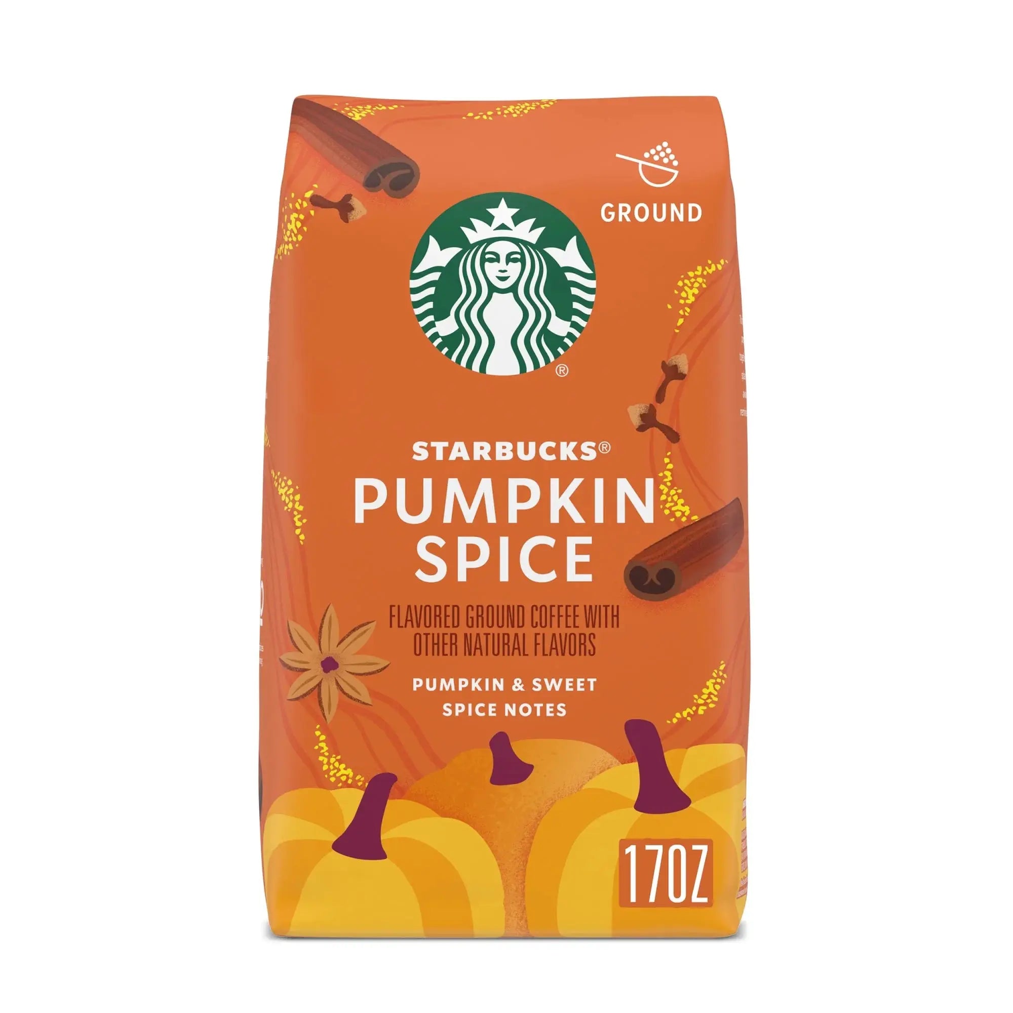 Starbucks Pumpkin Spice, Flavored Ground Coffee, 100% Arabica, Limited Edition, 17 Oz