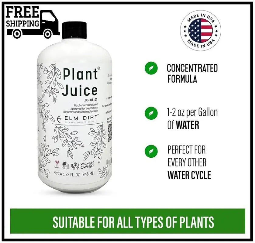 Elm Dirt Plant Juice Organic Fertilizer for All Plants - Indoor or Outdoor (1 Bo