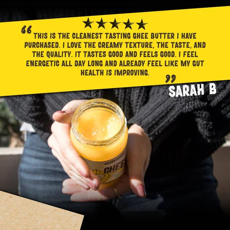 Golden Monkey Ghee Organic Grass-Fed Clarified Butter, Original, 8 Fl Oz