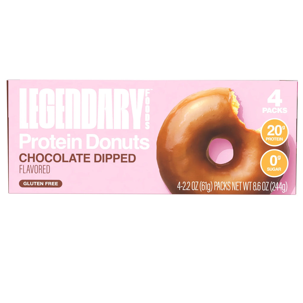 Protein Donuts - Chocolate Dipped 4 Pack | Protein Snack | Gluten-Free | Keto Friendly