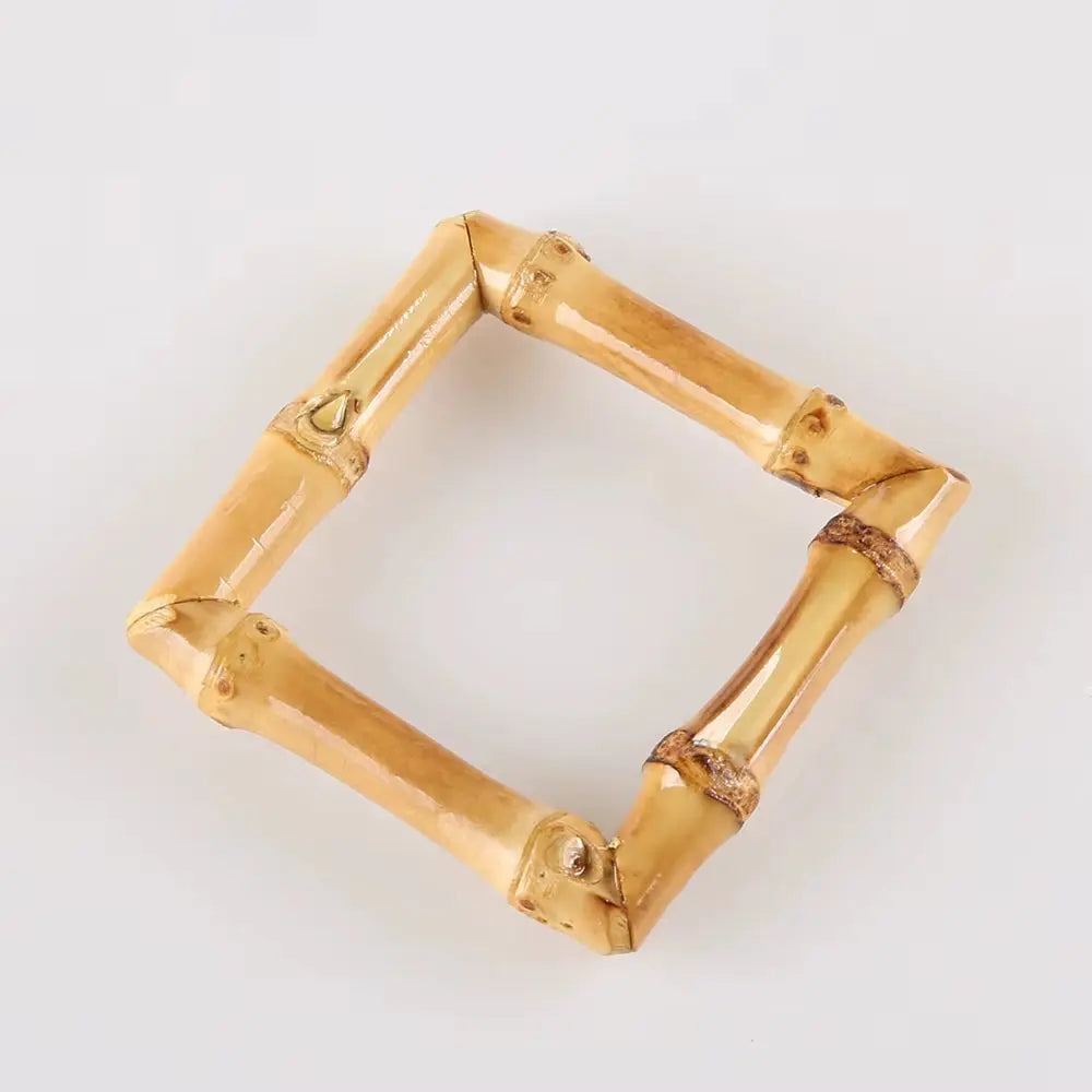 Restaurant Handmade Square Wood Wooden Real Natural Bamboo Root Napkin Ring