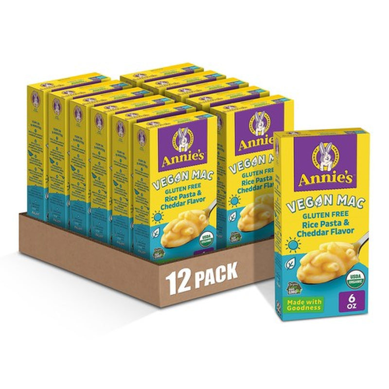 Annie'S Vegan Mac and Cheese Gluten Free Organic Rice Pasta 6 Ounce Pack of 12