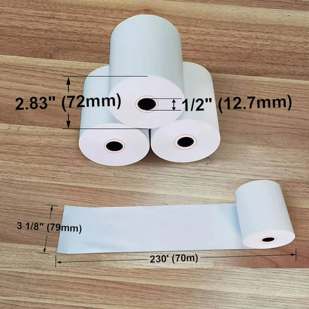 3 1/8 X230 Thermal Paper Rolls POS Cash Register Thermal Receipt Printer Paper, Pack of 10
