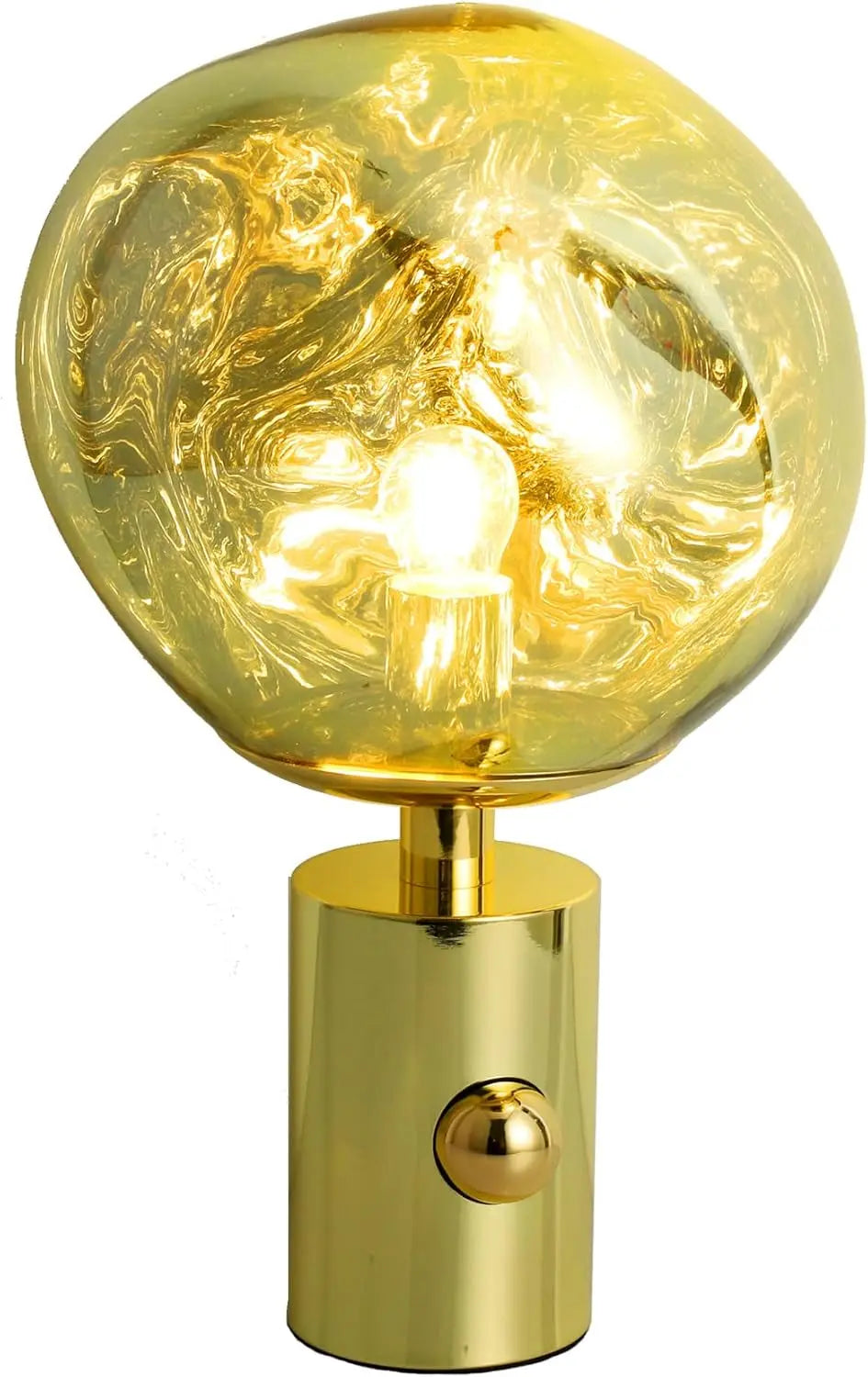 Modern Table Lamps with Metal Base and Smooth PVC Shade, Bedside Desk Lamp for Living Room Bedroom Kids Room Home Nightstand Lamps (Gold)