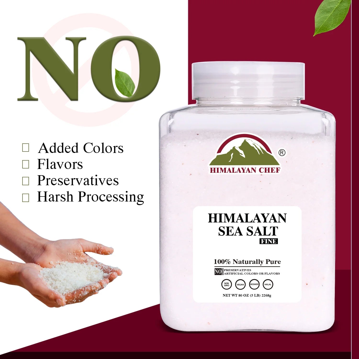 Sea Salt Fine Grain, 5 Lbs | Rich Minerals, 100% Natural and Unrefined Sea Salt Fine Organic Minerals