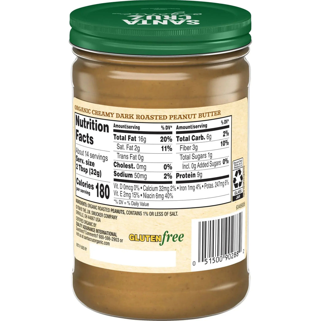 (2 Pack)  Creamy Dark Roasted Peanut Butter, 16 Ounces