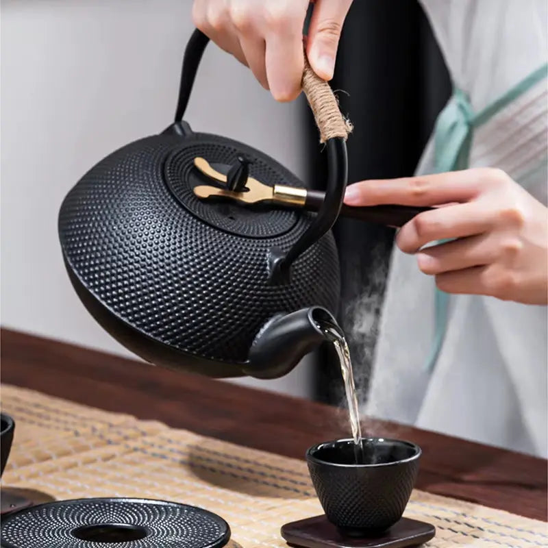 Cast Iron Tea Kettle Overstove Tea Kettle Filter Tea Kettle Chinese Kung Fu Open Fire Boiling Water Teapot Tea Set