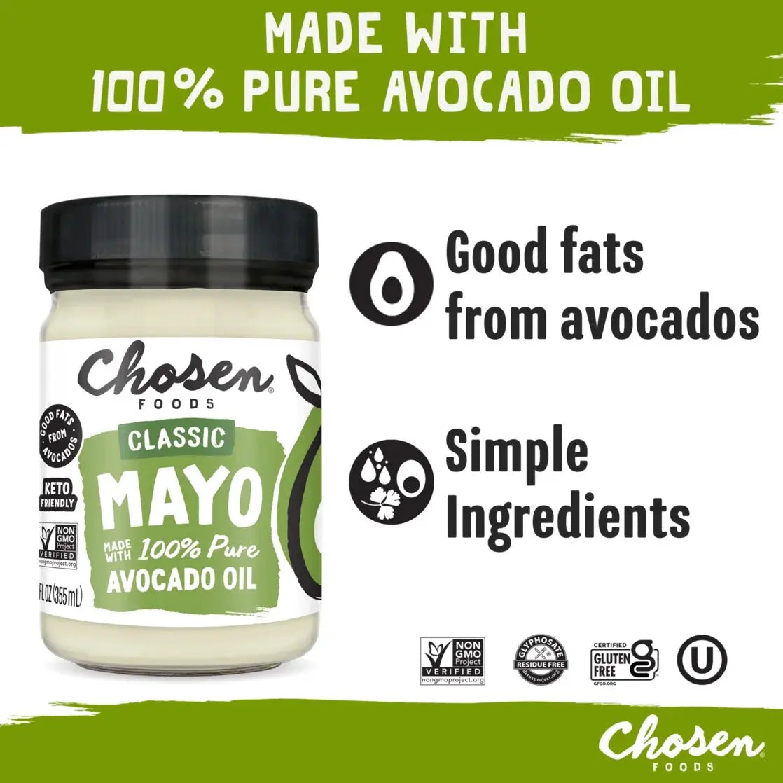 100% Pure Avocado Oil Classic Mayo 12 Oz Jar