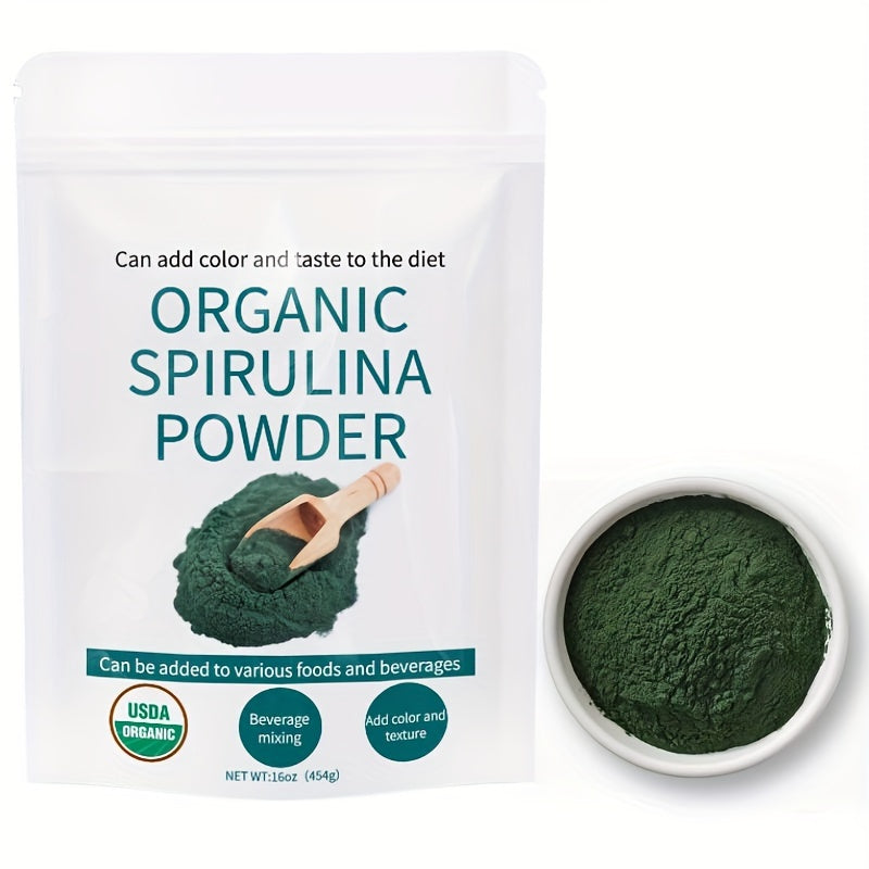 Organic Spirulina Powder, 16 Oz/green Superfood, Spirulina Powder Extract, Without Additives, Added To Milkshakes, Milkshakes, Salads, Oats, Yogurt, Muffins, Desserts, And More. Chef's Market