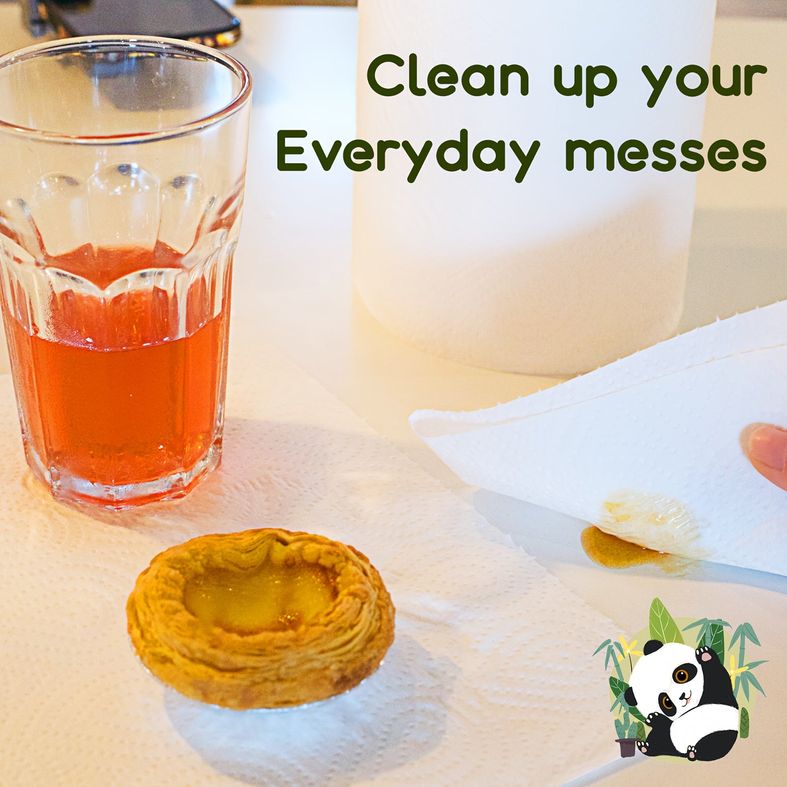 16 rolls/ box8 rolls in 1 box, 2-ply white bamboo pulp kitchen paper towels, 2 rolls individually wrapped, no ink contamination, large quantity of super premium paper towels, environmentally friendly and affordable Chef's Market