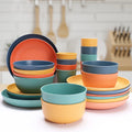 Wheat Straw Dinnerware Set - Durable, Non-Toxic, Sustainable, Eco-Friendly,Stain-Resistant & Dishwasher Safe
