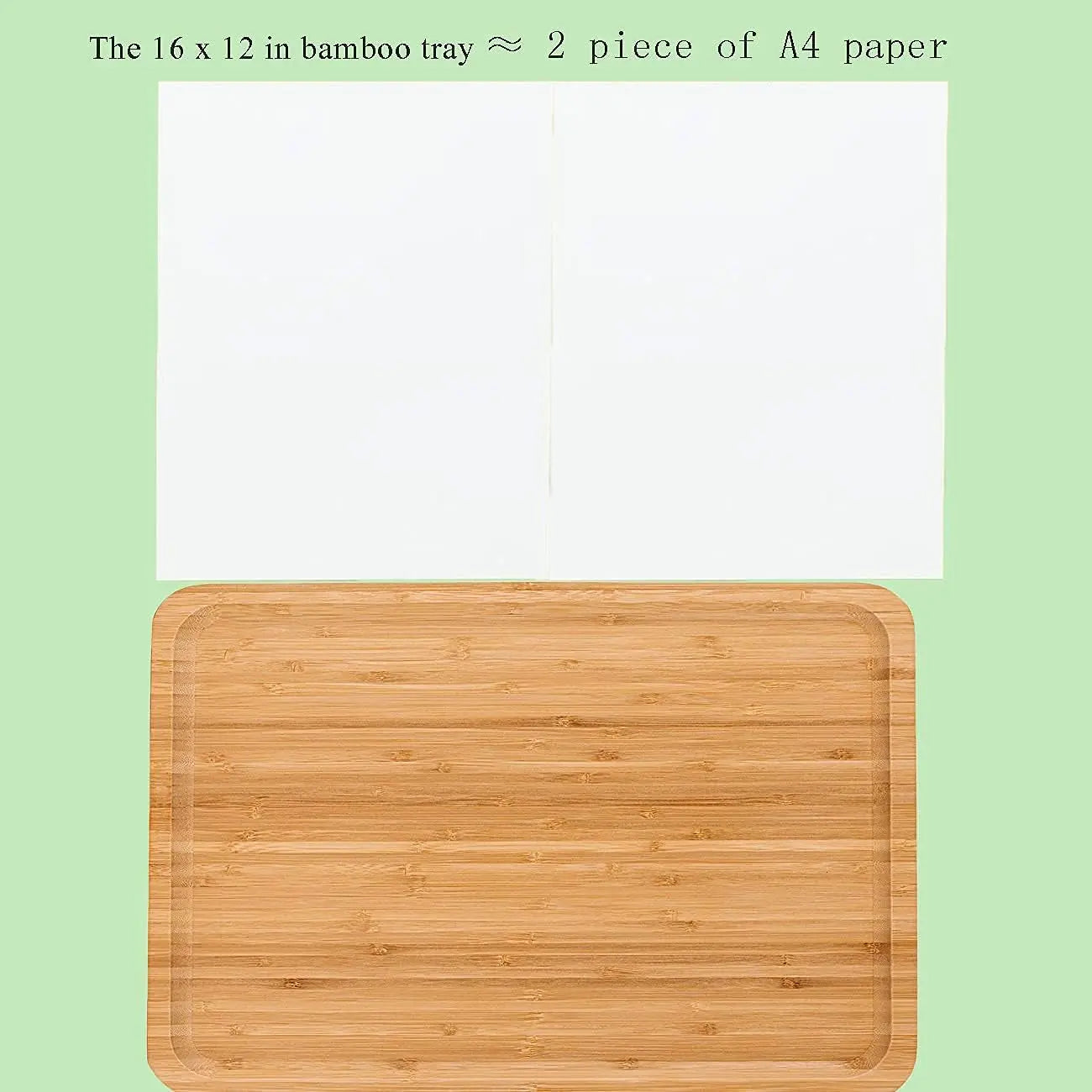 2 Pack Bamboo Tray 16 X 12 X1 Inches Serving Tray Tea Tray Fruit Platters Dinner Plate Sour Candy Tray