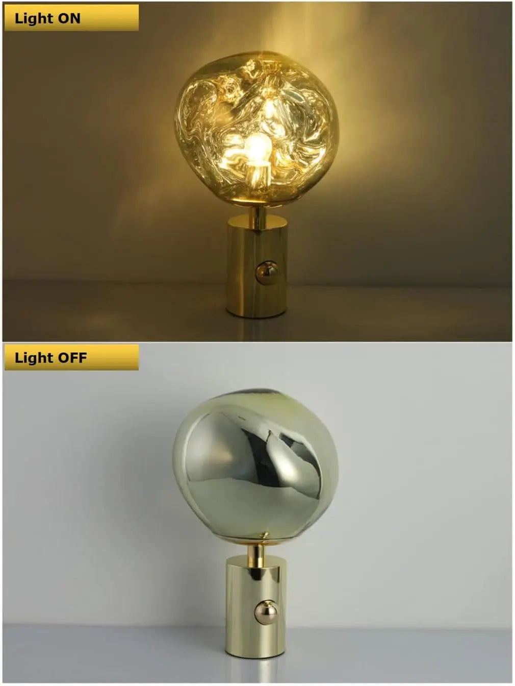 Modern Table Lamps with Metal Base and Smooth PVC Shade, Bedside Desk Lamp for Living Room Bedroom Kids Room Home Nightstand Lamps (Gold)