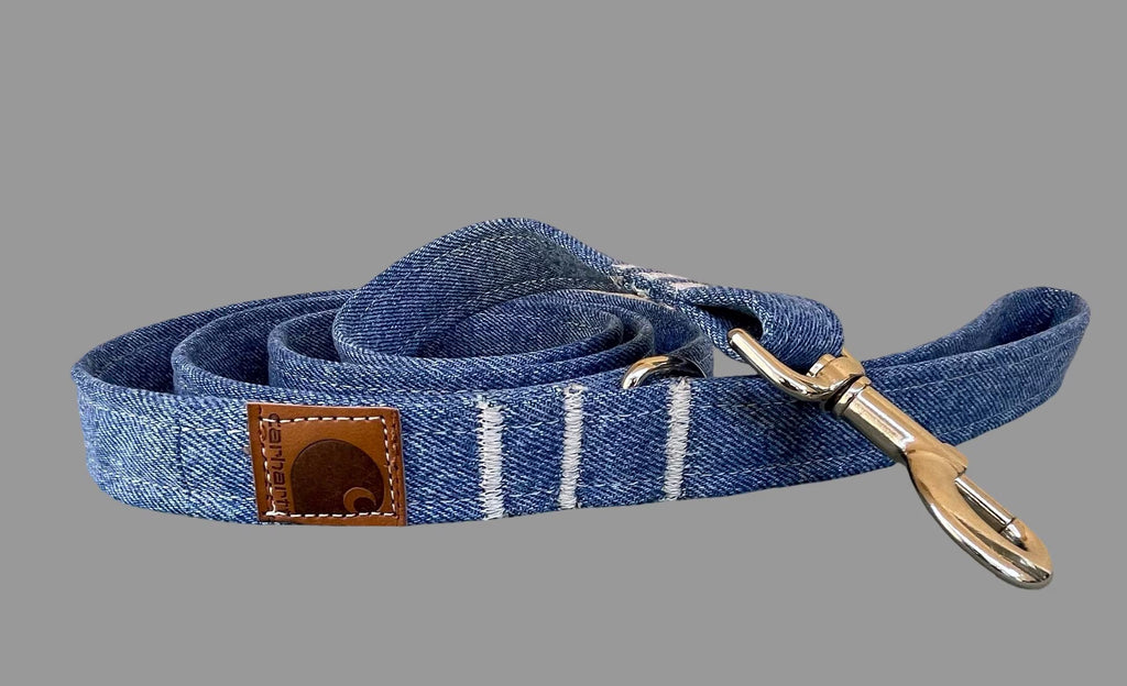 Handmade Carhartt Denim Dog Leash – Upcycled Denim, Sustainable, Durable & Unique Pet Accessory