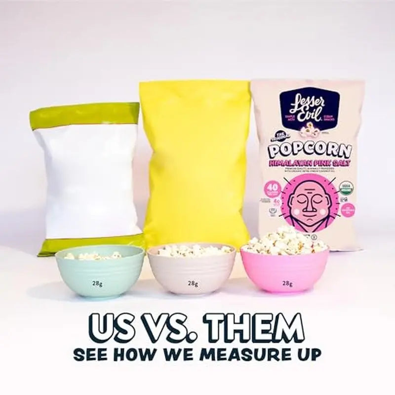 Himalayan Pink Salt Organic Popcorn 12 Pack 0.88 Ounce Bags Healthy Snack