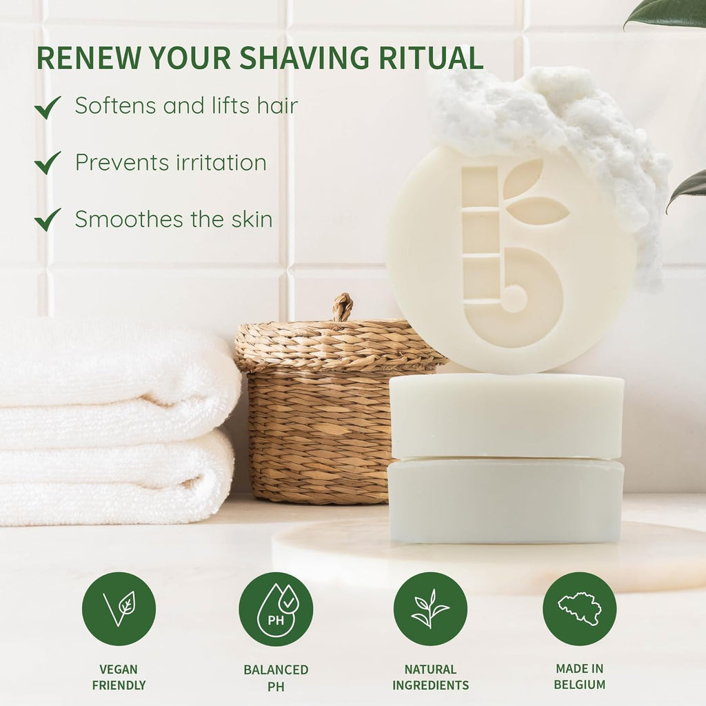 | Shaving Soap Bar | 2.8 Oz | Organic White Clay & Aloe Vera Shaving Bar | Shaving Soap Puck Sensitive Skin | Natural Shaving Soap | Vegan Shave Bar | Shaving Soap Unscented