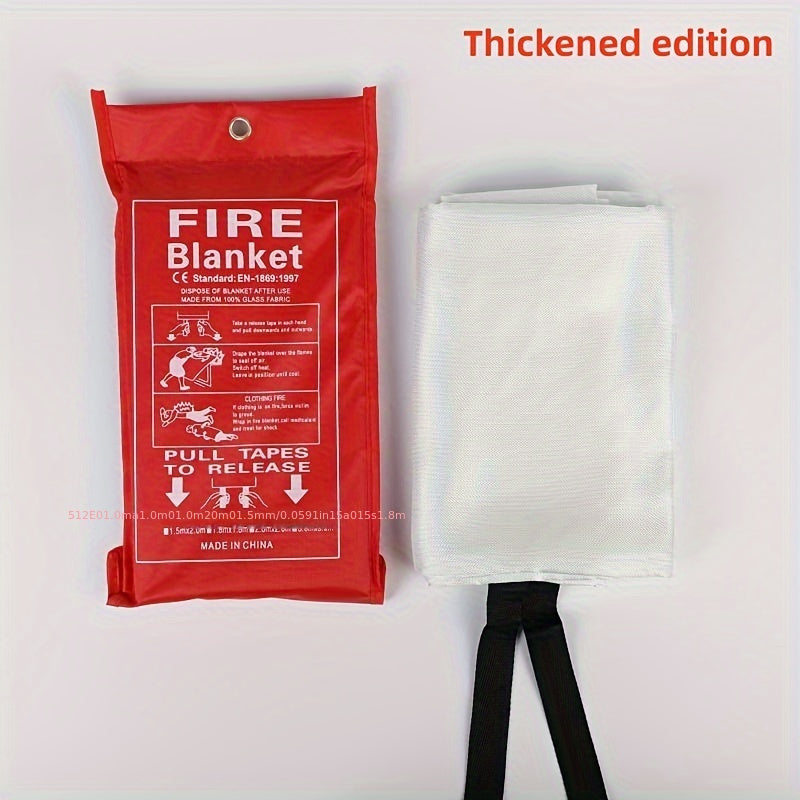 1pc Essential Fire Safety Blanket - Portable, Reusable, Heat-Resistant for Emergency Fire Extinguishing at Home, Kitchen, Fireplace, School, BBQ, Car, Office - Compact, Durable, Easy-to-Use Fire Suppression Solution Chef's Market